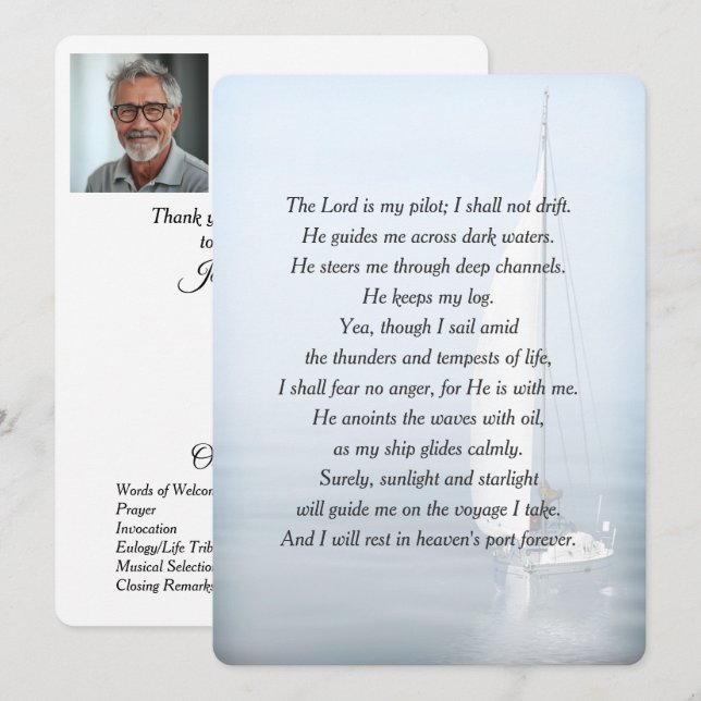 Inspirational Sailor Verse Funeral Program (Front/Back)