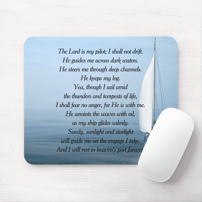 Inspirational Sailor's Verse With Sailboat Mouse Pad (With Mouse)