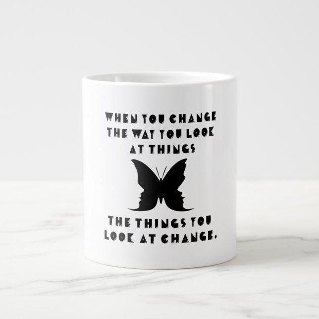 Inspirational Saying Change of Perspective Large Coffee Mug (Front)