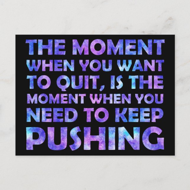 Inspirational Saying Galaxy Watercolor Overlay Postcard (Front)