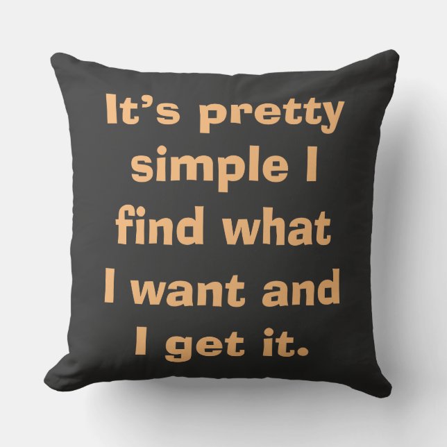 Inspirational saying in beige text on  cushion (Front)