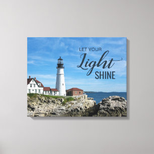 Inspirational Saying Lighthouse Portland Head Canvas Print