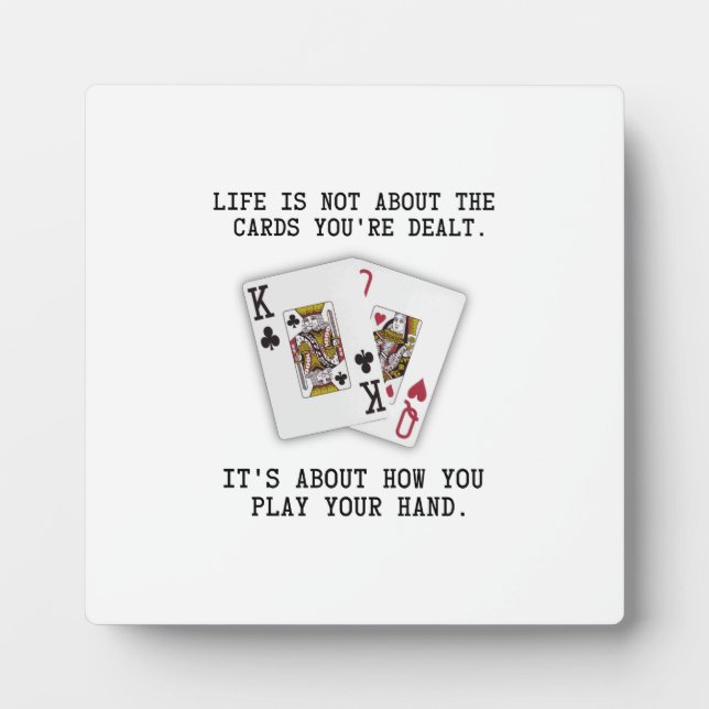 Inspirational Saying Playing Cards Poker Quote Plaque (Front)