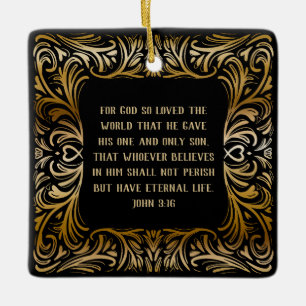 Inspirational Scripture John 3:16 Christmas Gift  Ceramic Ornament