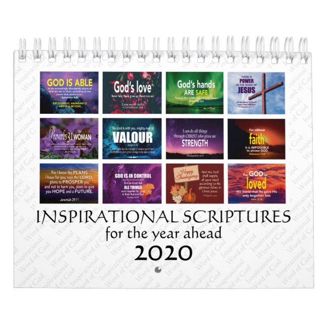INSPIRATIONAL SCRIPTURES For Year Ahead 2020 Bible Calendar (Cover)