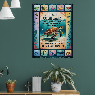 Inspirational Sea Turtle Ocean Poster “Life Is Lik