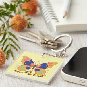 Inspirational Seek Balance Wordart  Key Ring