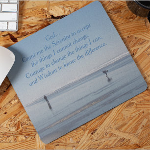 Inspirational Serenity Prayer Beach Walkers Mouse Pad