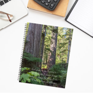 Inspirational Serenity Prayer Green Forest Planner