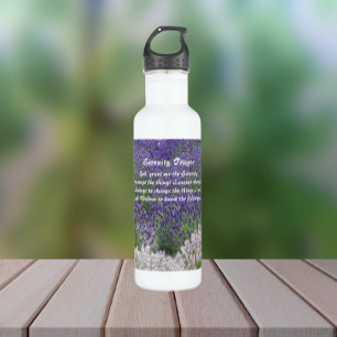 Inspirational Serenity Prayer Lavender Garden 710 Ml Water Bottle
