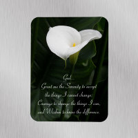 Inspirational Serenity Prayer White Calla Lily