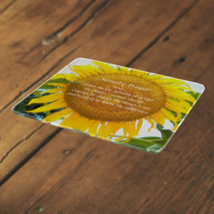 Inspirational Serenity Prayer Yellow Sunflower Cutting Board