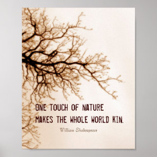 inspirational Shakespeare nature  quote in sepia Poster