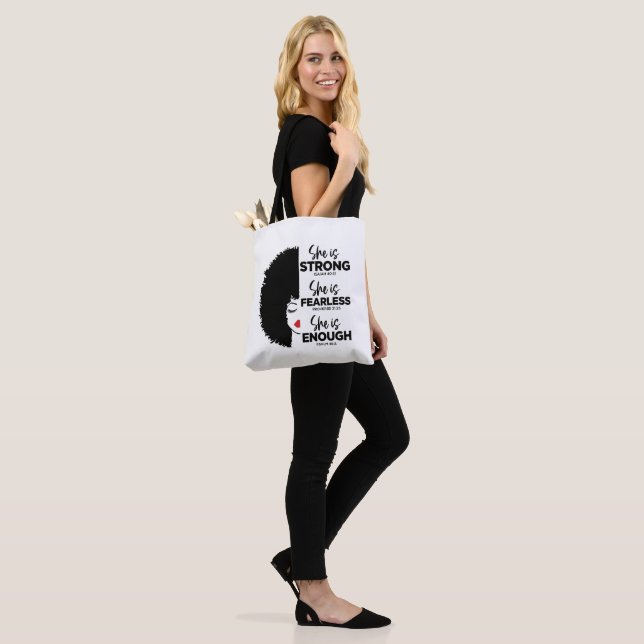 Inspirational She Is All-Over-Print Tote Bag (On Model)