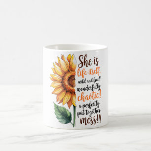 Inspirational She Is Sunflower Coffee Mug