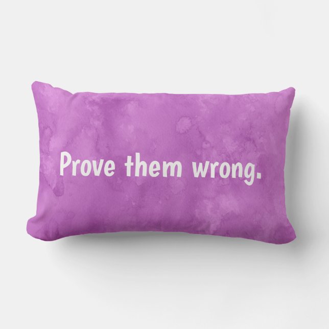 Inspirational Short Quote on Pink Lumbar Cushion (Front)