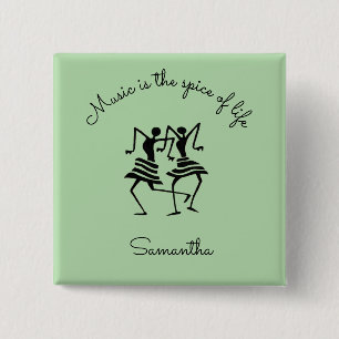 Inspirational, silhouette celebration dancers 15 cm square badge