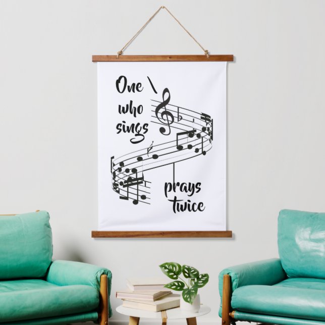 Inspirational Sing and Pray Quote Hanging Tapestry (Living Room)