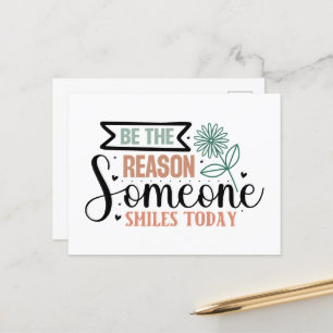Inspirational smile reason word art  postcard