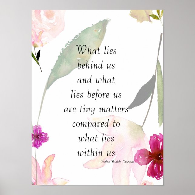 Inspirational So Beautiful Watercolor Floral Poster (Front)