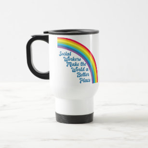 Inspirational Social Work Rainbow Travel Mug