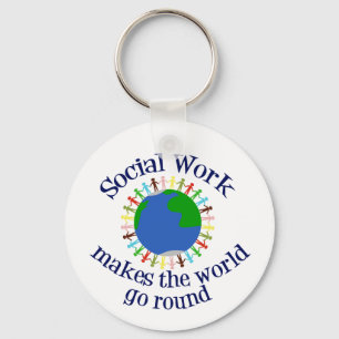 Inspirational Social Work World Quote Key Ring