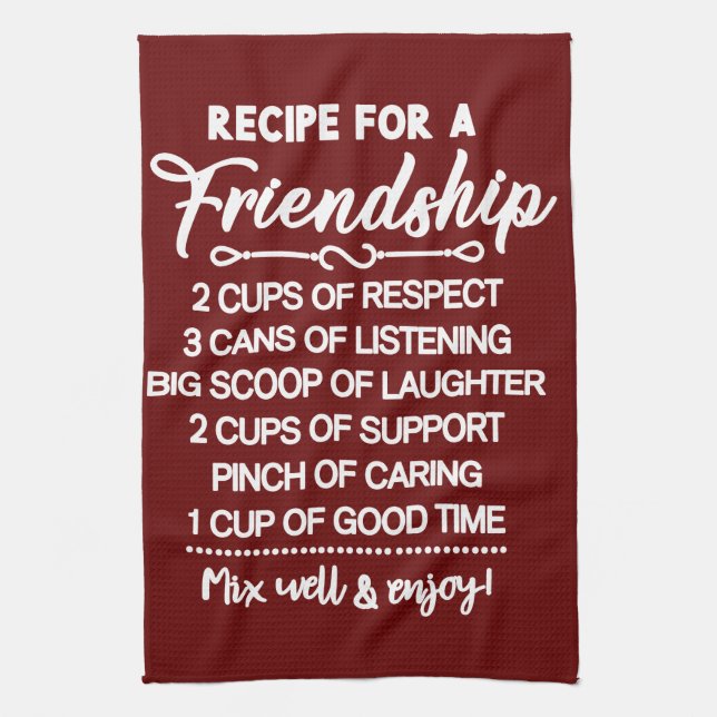 Inspirational Special Recipe For Friendship Tea Towel (Vertical)