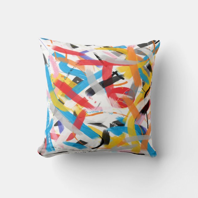 Inspirational Splash of Colour Throw Pillow (Front)