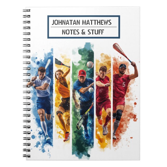 Inspirational sports themed Spiral Photo Notebook (Front)
