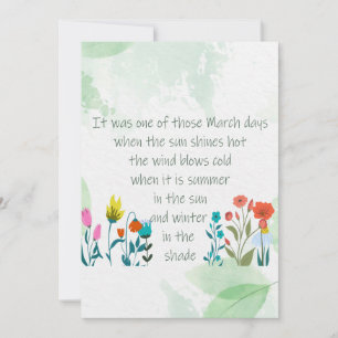 Inspirational Spring Quote Poem Charles Dickens   Card