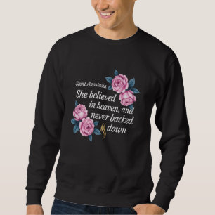Inspirational St Anastasia Coquette Style Pink Ros Sweatshirt
