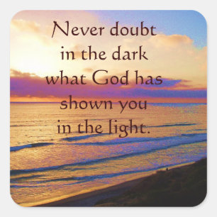 Inspirational sticker, "Never doubt ...." Square Sticker