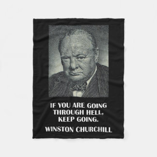 Inspirational Stoic Quote By Winston Churchill  Fleece Blanket