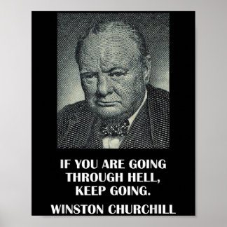 Inspirational Stoic Quote By Winston Churchill  Poster
