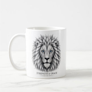 Inspirational Strength and Grace Abstract Lion Art Coffee Mug