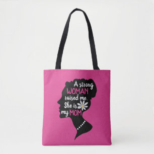 Inspirational Strong Woman Pink Mother's Day Tote Bag