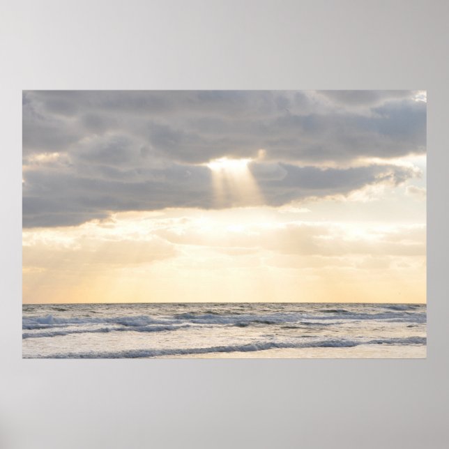 Inspirational Sun Rays Parting Clouds Poster (Front)