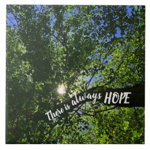 Inspirational Sun Rising Tree There is Always Hope Ceramic Tile