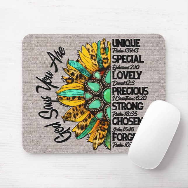 Inspirational Sunflower Scripture/Sublimation Mouse Pad (With Mouse)