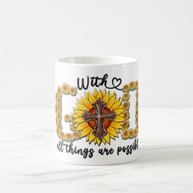 Inspirational Sunflower Sublimation/Scripture Coffee Mug (Center)