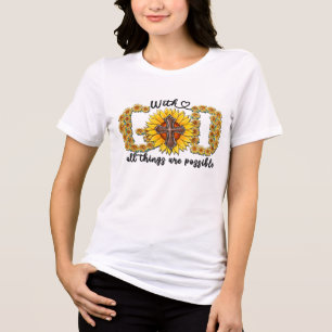 Inspirational Sunflower Sublimation/Scripture Tri-Blend Shirt