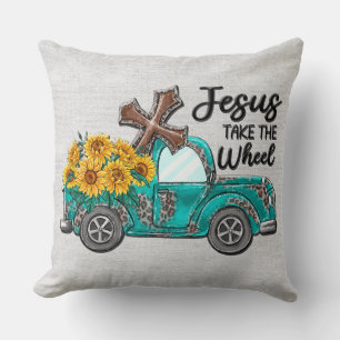Inspirational Sunflower/Truck Sublimation Cushion