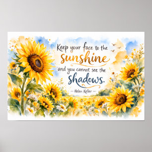 Inspirational Sunflowers – Watercolor Sunflower Poster