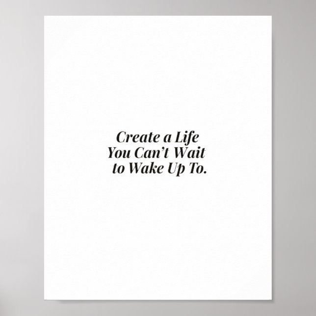 Inspirational Sunrise Quote Poster –“Create a Life (Front)