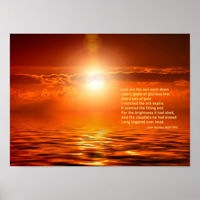 Inspirational Sunset Orange Golden Sky Sea Gold SM Poster (Front)