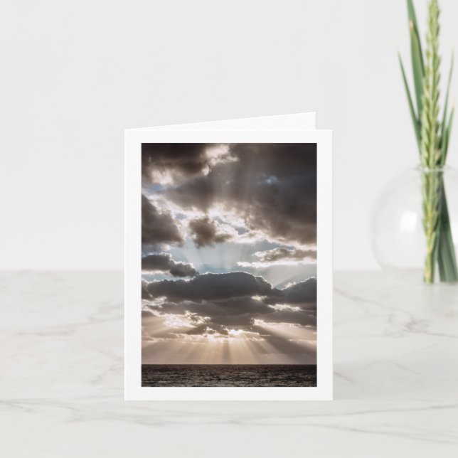 Inspirational Sunshine Rays Blank Note Card (Front)