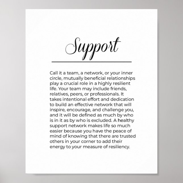 Inspirational SUPPORT Minimalist Print (Front)