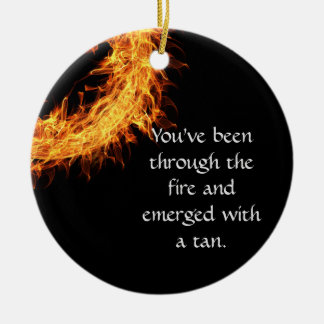 Inspirational survivor message ceramic tree decoration