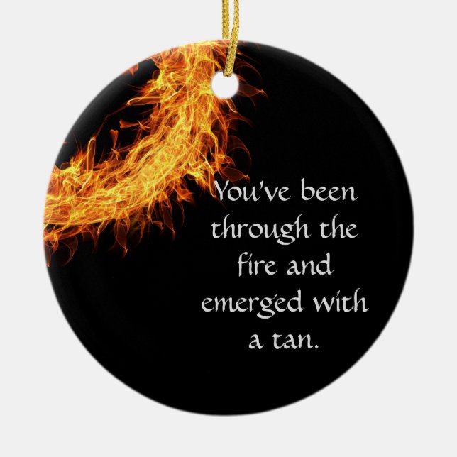 Inspirational survivor message ceramic tree decoration (Front)