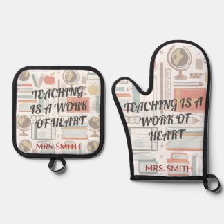 Inspirational Teacher Gift - Work of Heart Oven Mitt & Pot Holder Set